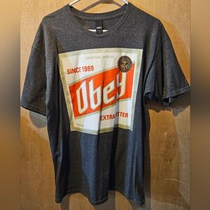 Obey Men's Gray Graphic T-Shirt